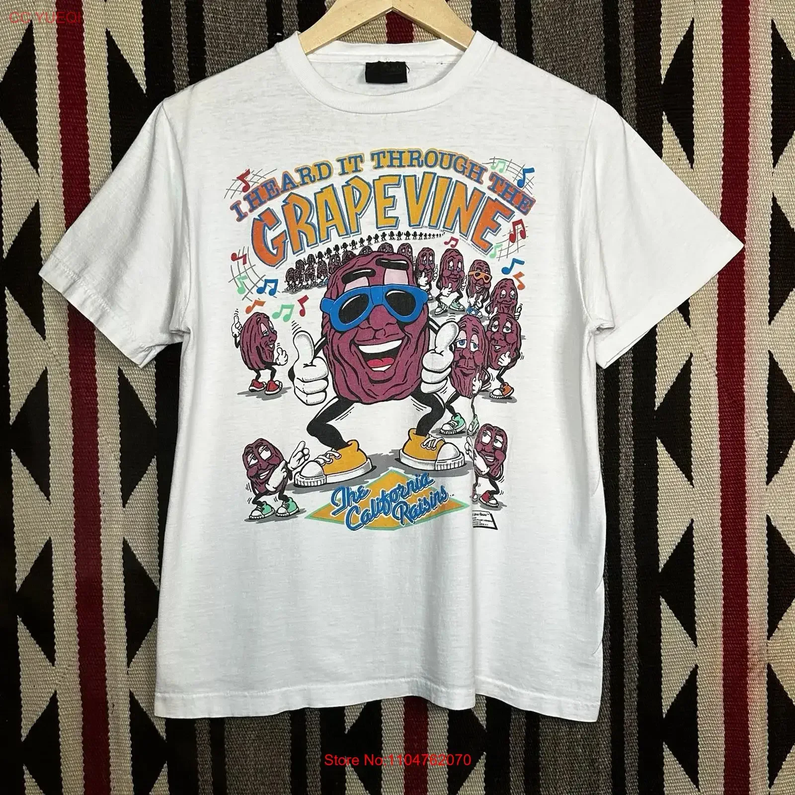 Vintage 80s California Raisins I Heard It Through The Grapevine T Shirt Size M vintage Washed Versatile Soft Unisex Breathable