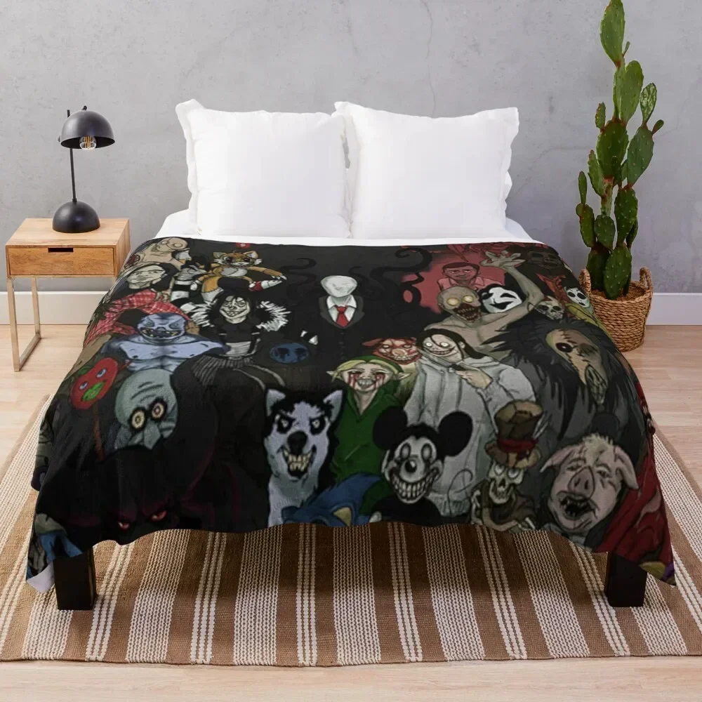 

creepypasta familly Throw Blanket Multi-Purpose Luxury St Stuffeds Single Blankets
