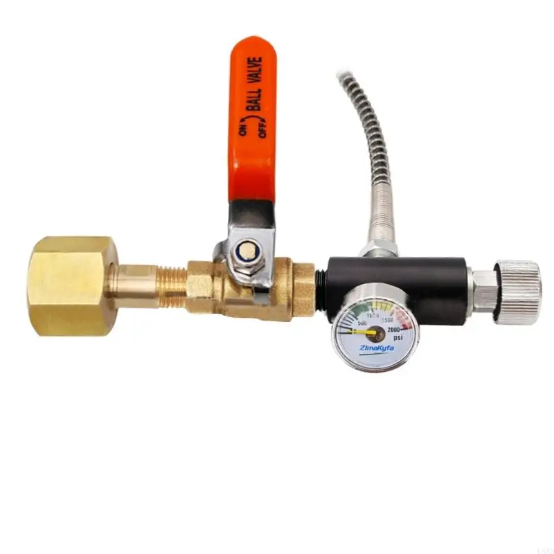 L5BD N2O Filling Adapter with Relief Valves and Hose Easy Connection for Sodas Maker