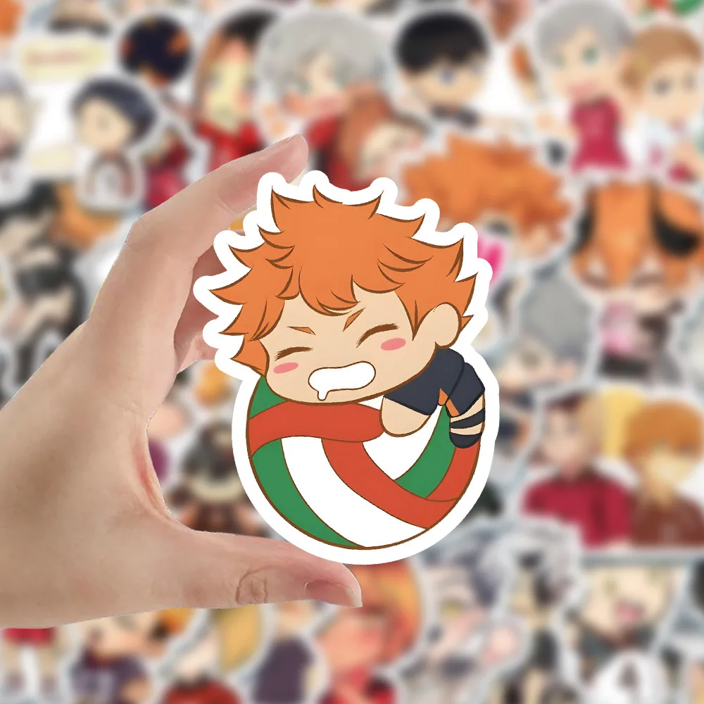 Haikyuu divertido, 10/30/60 piezas Pegatinas de dibujos animados de Anime, calcomanía bonita para coche, viaje, equipaje, teléfono, portátil,