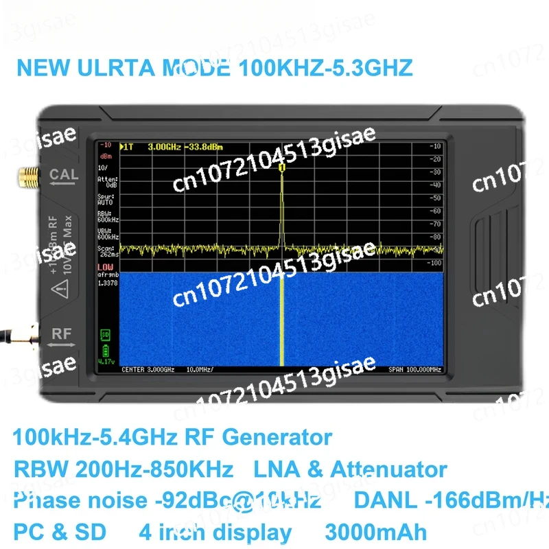 New Handheld TinyAnalyzer ULTRA 100K-5.3GHz RF Signal Generator 4-inch Display TinySA with Battery