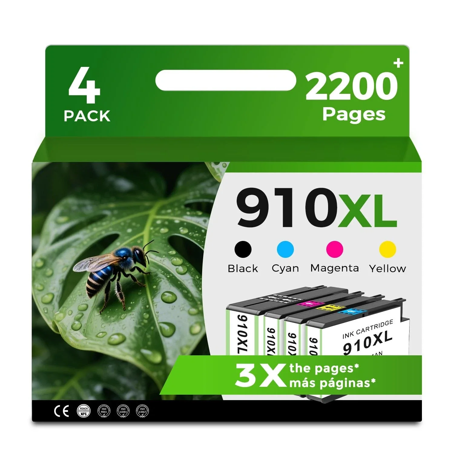 910XL Ink Cartridge 4 Packs Compatible for Ink with OfficeJet