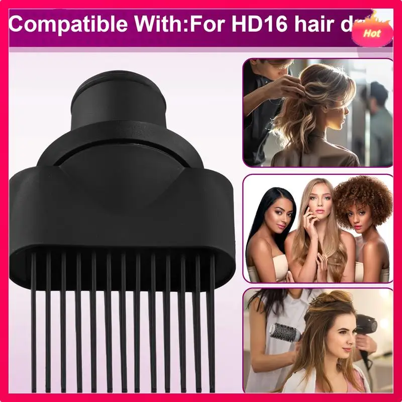 AD-For Dyson ملحق مشط ذو أسنان واسعة مناسب لمجفف الشعر دايسون الأسرع من الصوت، فوهة تركيب فضفاضة HD16
