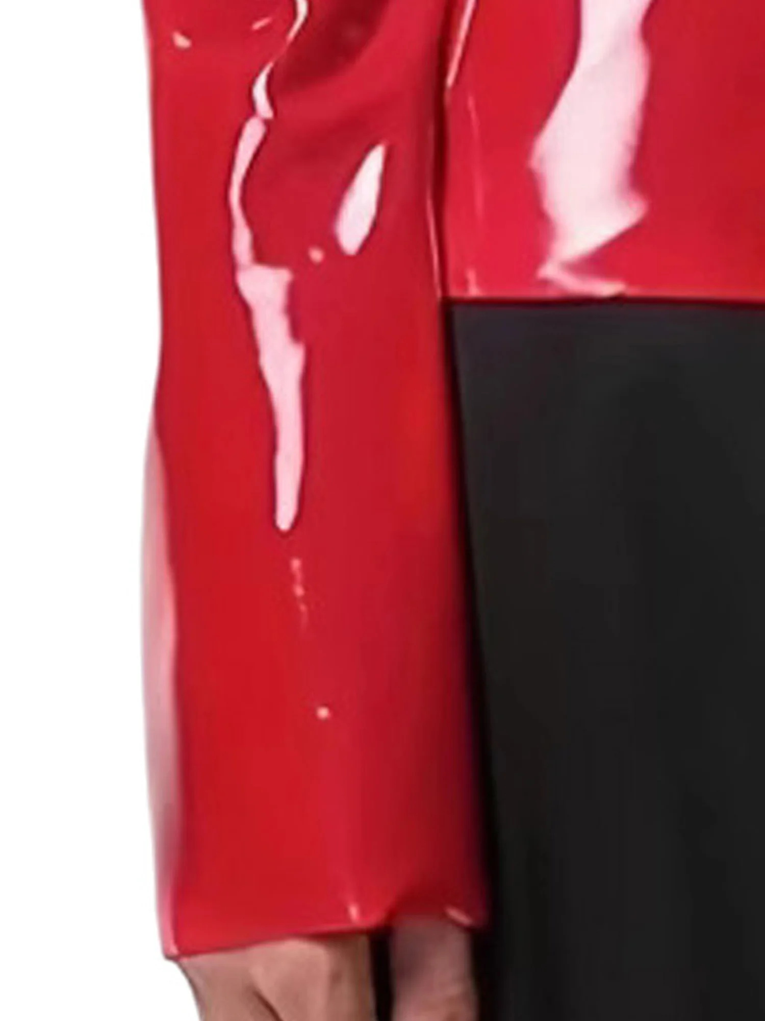 Women Glossy PU Leather Shirts Raves Party Top Turtleneck Long Sleeve Back Zipper T-shirt Catsuit Top for Club Music Festival - view 4