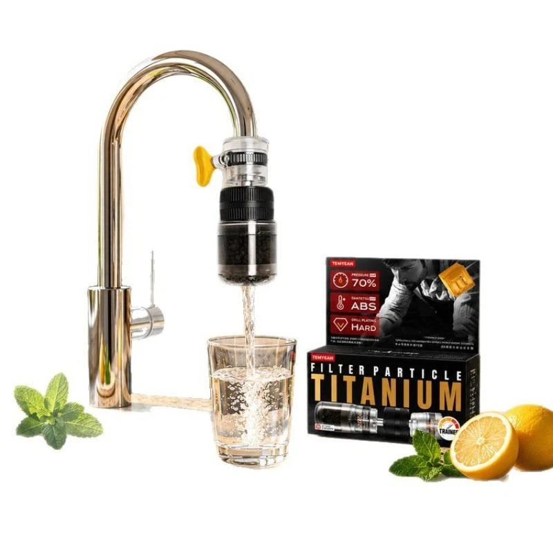 Titanium Faucet Water Filter Efficient Impurity Removal Durable ABS Body For Home Kitchen Drinking Water Use