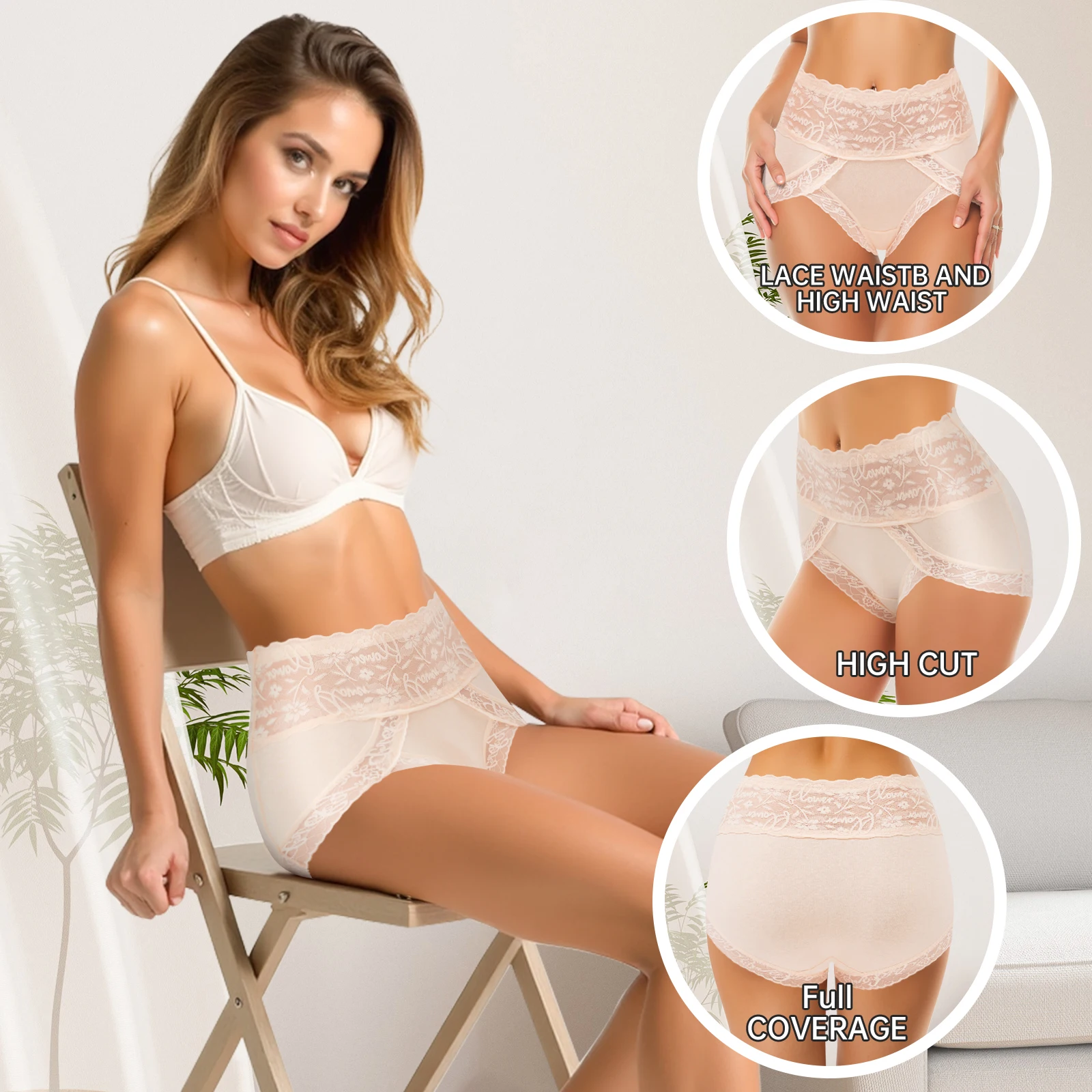 8 قطعة/المجموعة المرأة سراويل داخلية نسائية من الدانتيل منتصف الخصر الأزهار سراويل داخلية نسائية من الدانتيل المألوف تنفس سراويل داخلية نسائية من الدانتيل المرأة سراويل لينة #6