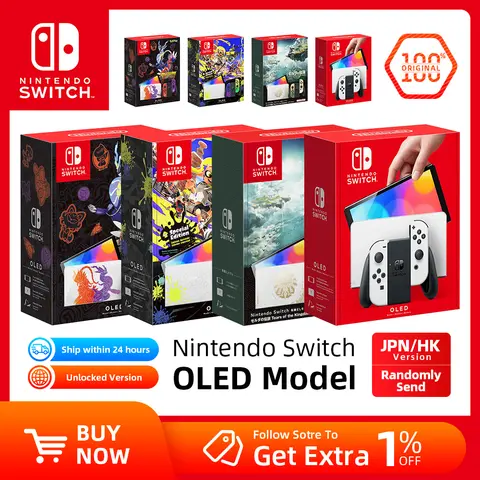Nintendo Switch Splatoon 3 Pokemon Zelda edition OLED Model 64GB 7inch OLED Screen White Set Blue Red Neon Video Game Consoles