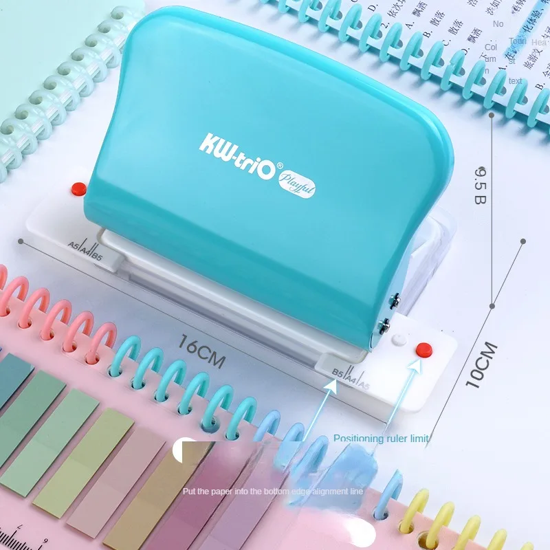 KW-triO 10 Hole Paper Puncher For Handicrafts Card Craft Loose-leaf Hole Handheld Punch Creative Stationery Tools Office Gadgets