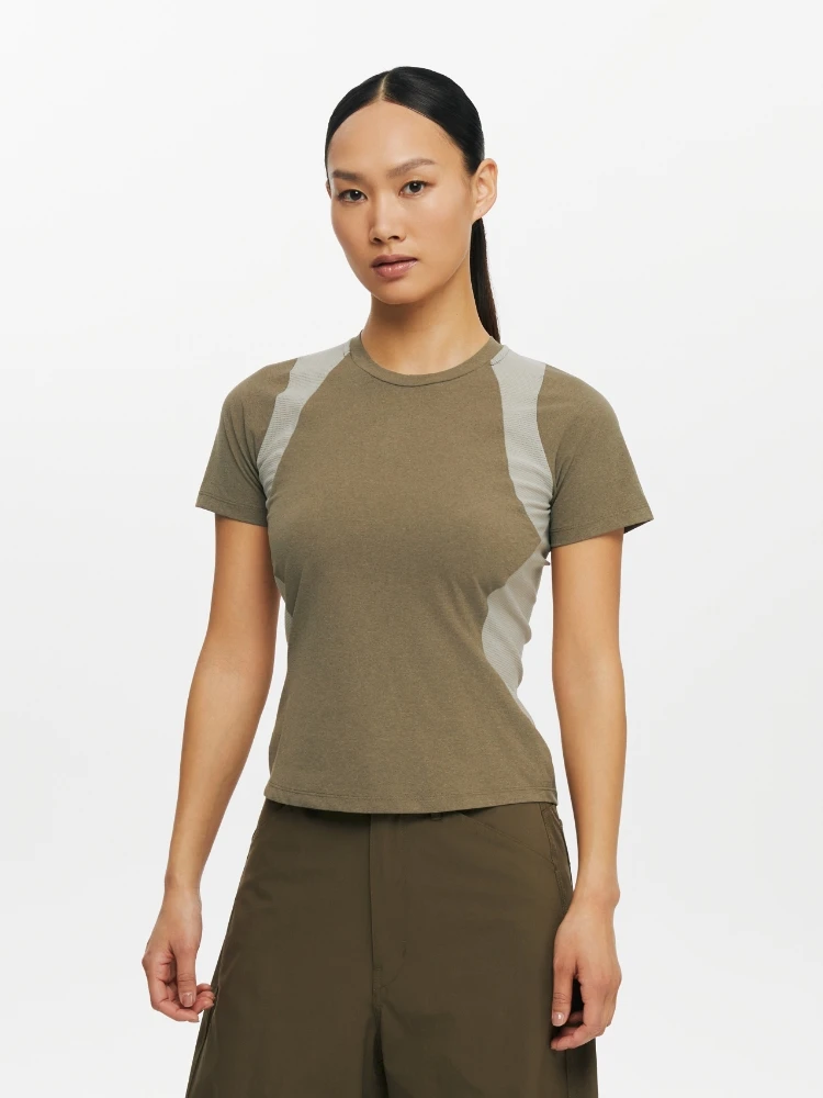 Oneup-Camiseta Or Sve para mujer, ropa deportiva de Yoga Cool Sensation, transpirable, para verano, Fitn al aire libre, jersey redondo Ne