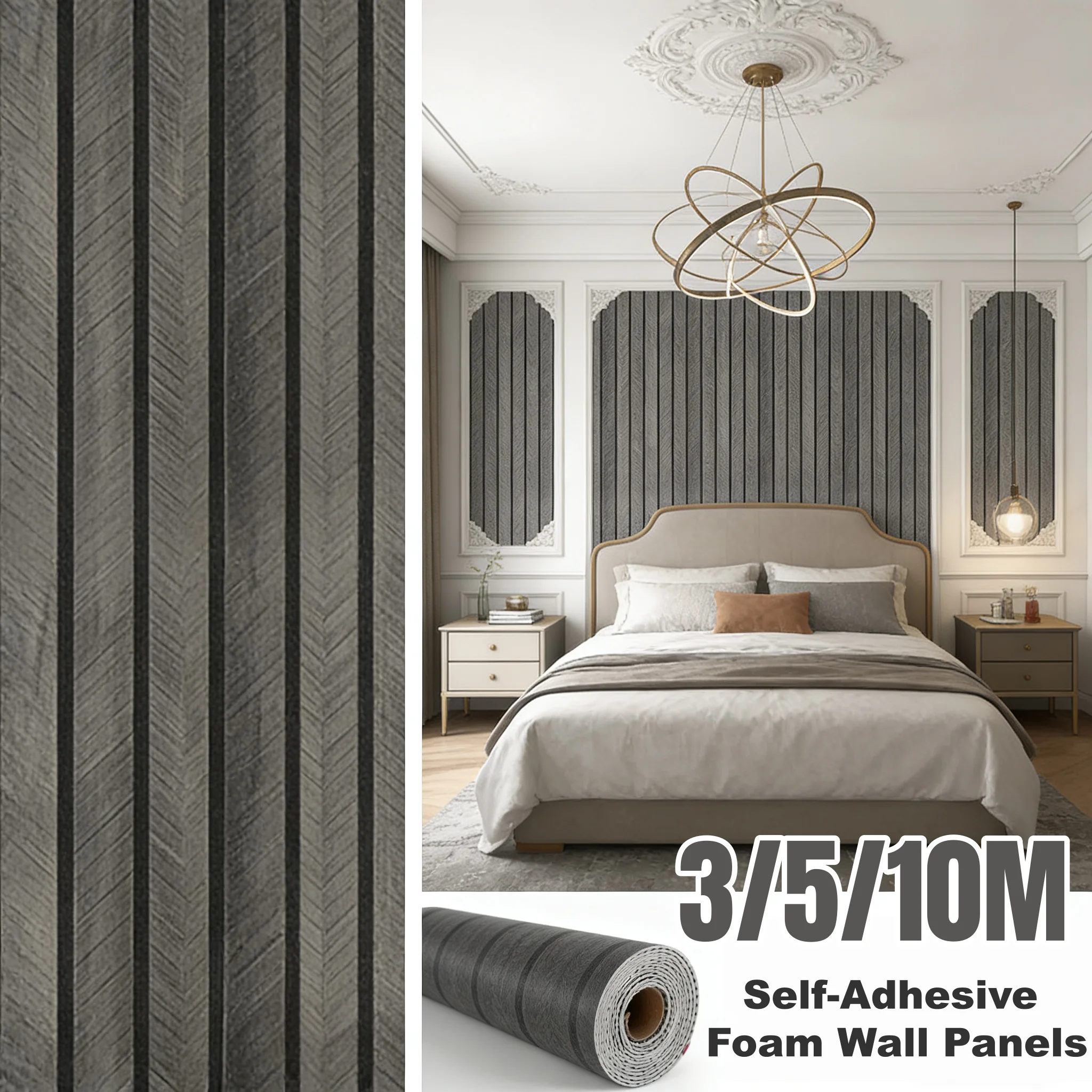 Durable Wood Effect Self-Adhesive Foam Wall Panels Waterproof Grille Wallpapers for European Apartment Renovation Hotel Lobby