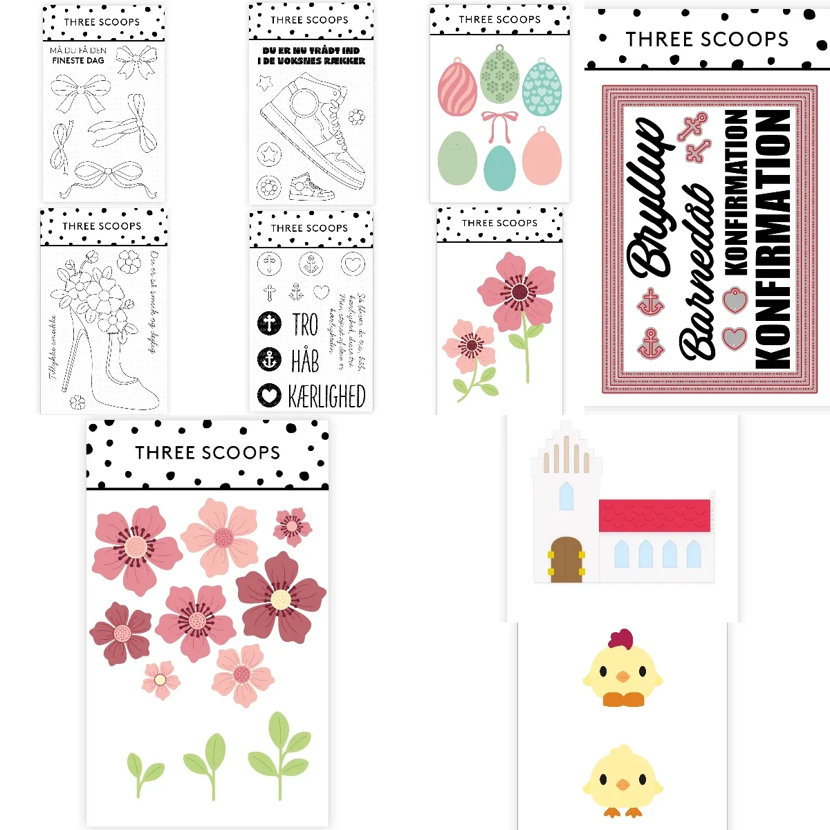 Scattered Tulips Stamps 2026 NEW Cutting Dies Scrapbook Diary Decoration Stencil Embossing Template DIY Greeting Card Handmade