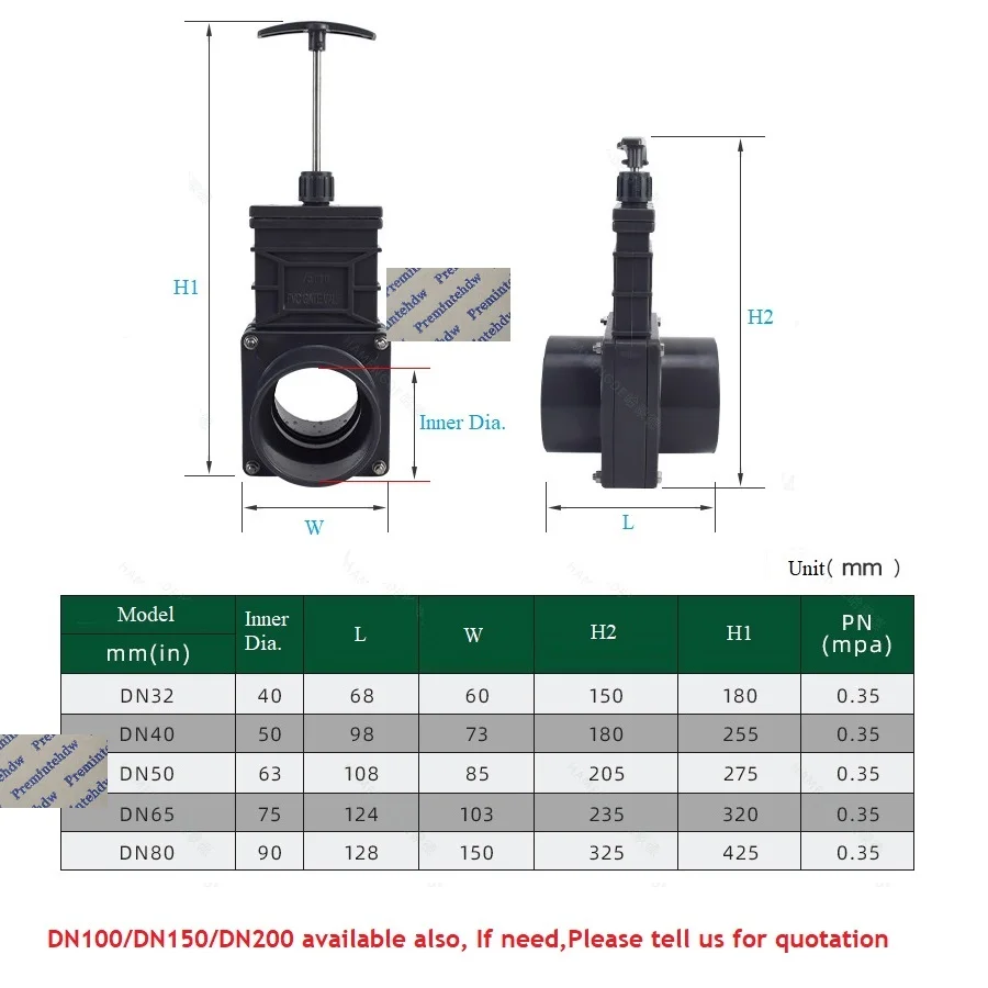 PVC Drain Gate Valve with Slip-Joint Assembly - Drain Waste System for RV, Trailer & Farm (Durable, Easy Install)
