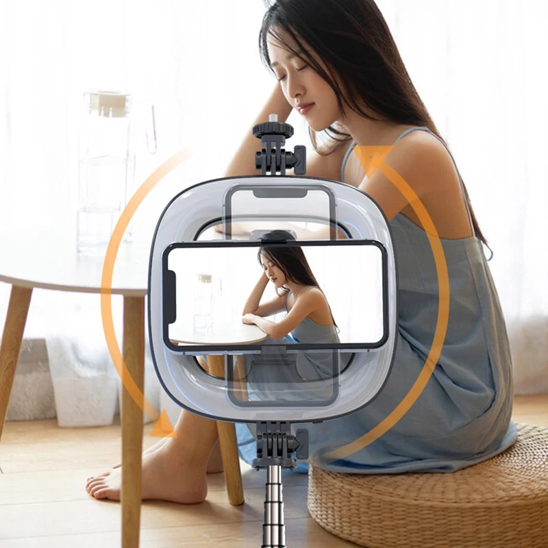 取り外し可能なリモコン付きの拡張可能なライトリング,vlogおよびスマートフォン用の自撮り棒,6インチ