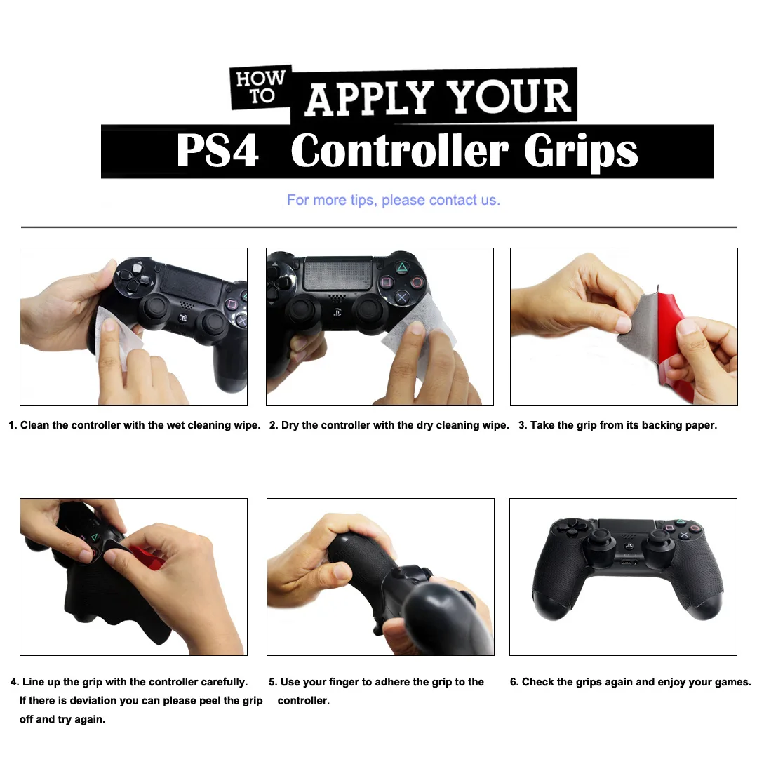 2ชิ้น/เซ็ตป้องกันสติกเกอร์ Handle Anti Slip Decal อุปกรณ์เสริมสำหรับ PS4 Controller Grip จับมือจับสติกเกอร์ Protector