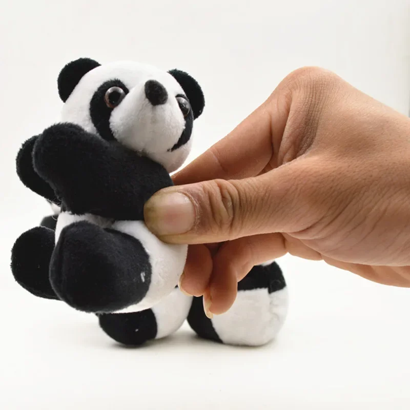 9 cm Kawaii Panda Peluche Bambola Giocattolo Morbido Animale Panda Clip Nero Bianco Che Abbraccia Tenda Clip Doll