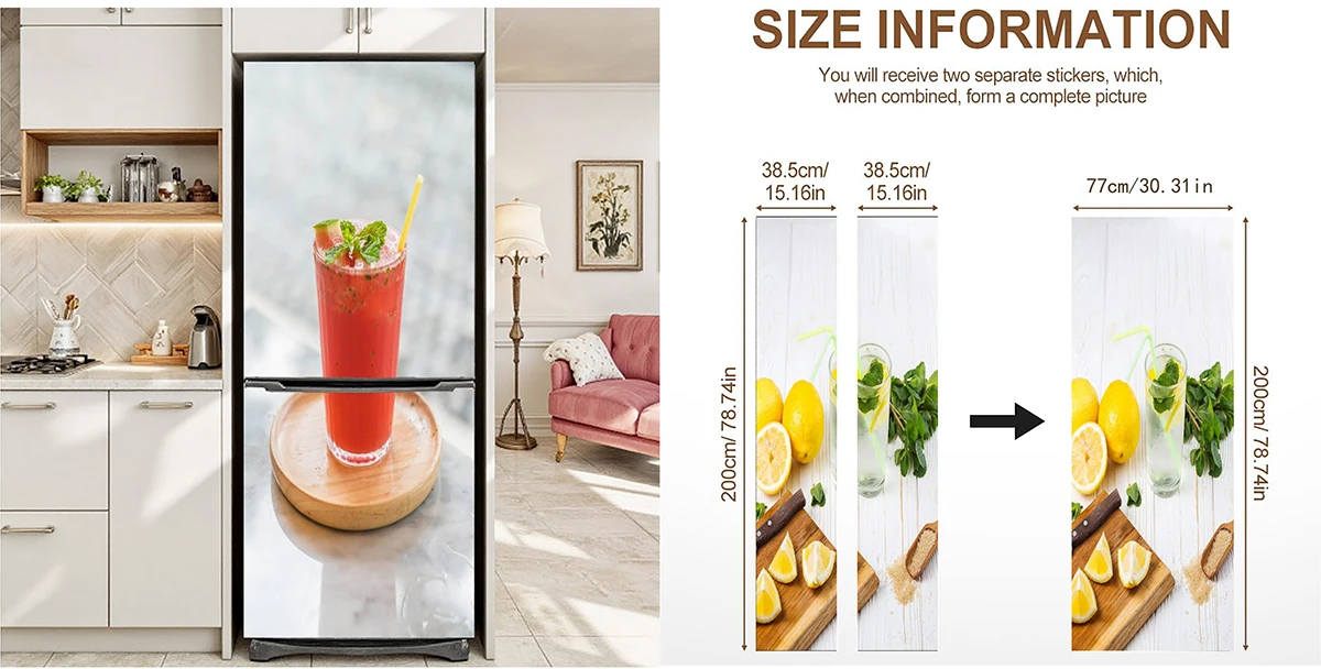 Waterproof Self-Adhesive Door Wallpaper Daisy Peony Hydrangea Floral Fruit Print Removable PVC Interior Door Home Decor