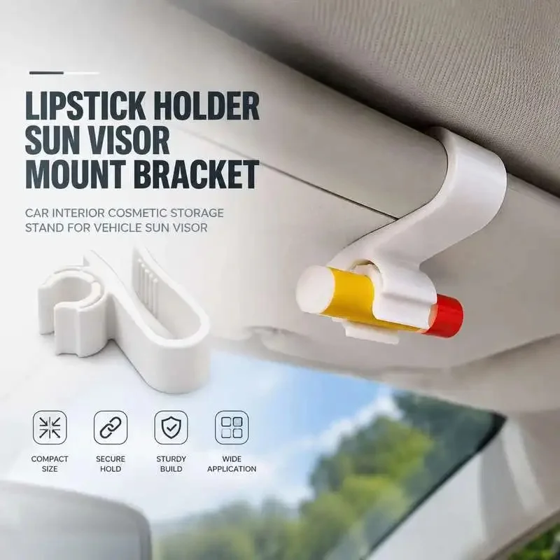 Lipstick Storage Rack Sun Visor Mount Bracket Car Interior Cosmetic Holder For Vehicle Sun Shade Panel