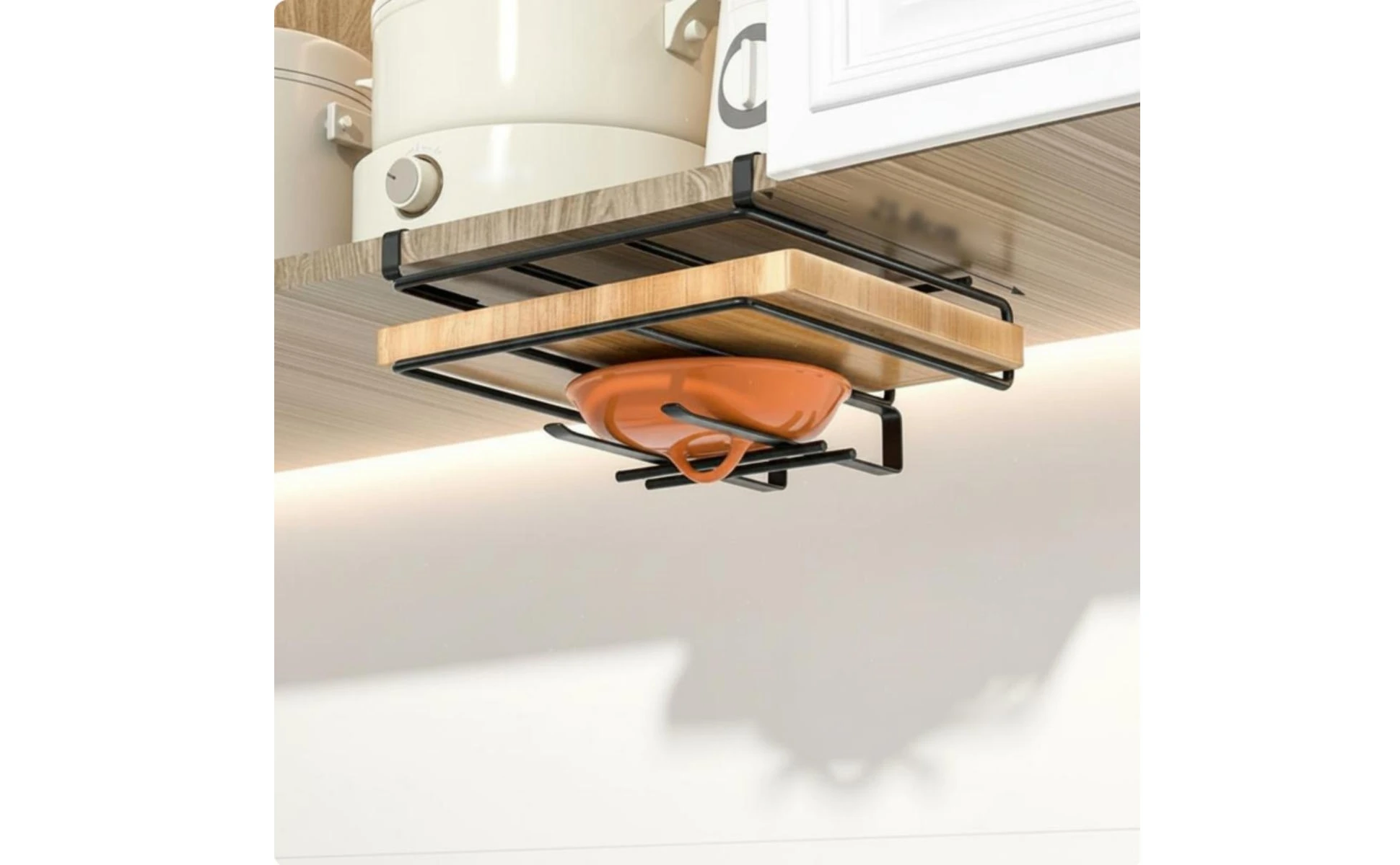 Under Cabinet Storage Rack Multifunctional Slide-Hook-on Organizer Hanging Cabinet Holder Installation-No Installation Required Under Cabinet Storage Rack Multifunctional Slide-Hook-on Organizer Hanging Cabinet Holder Installation-No Installation Required