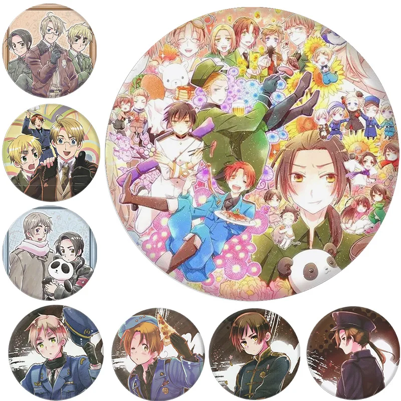 ЗНАЧОК WORLD WRINKLE HETALIA BUTTONS значок аниме