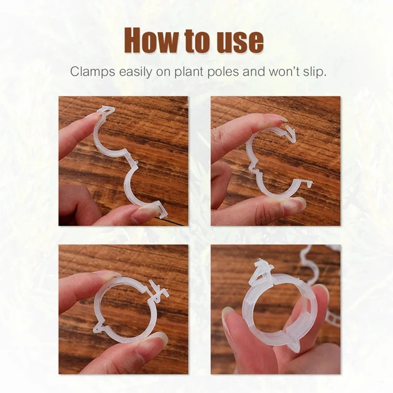 200 PCS Plant Support Clips Reusable Plant Vine Protection Grafting Fixing Tool Plastic For Vegetable Tomato Garden Supplies,B