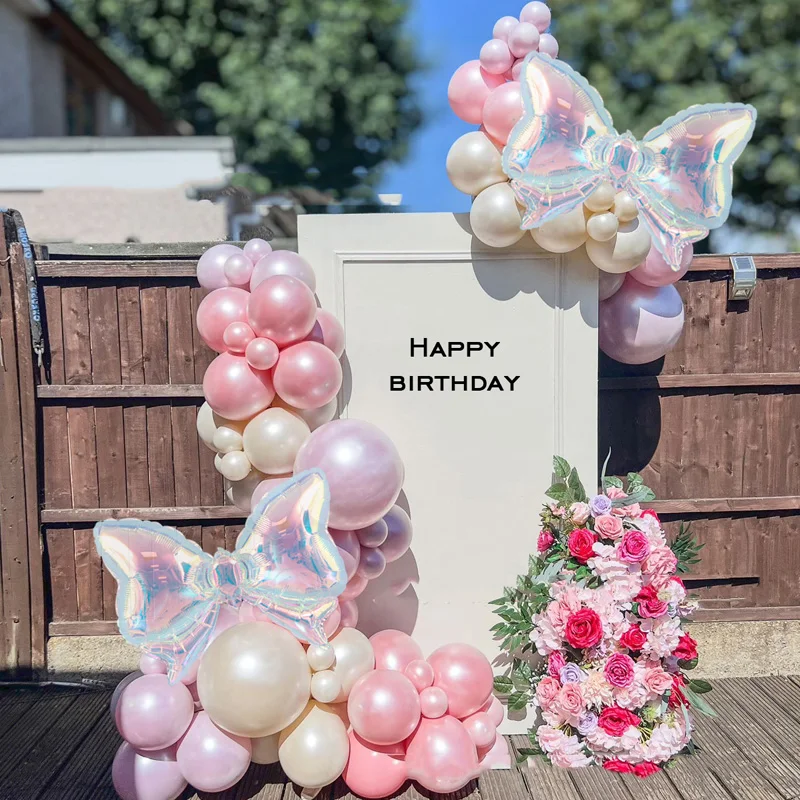 2 Pack Rainbow Transparent Bow Balloons Wedding Gender Reveal Baby Shower Birthday Party Valentine\'s Day