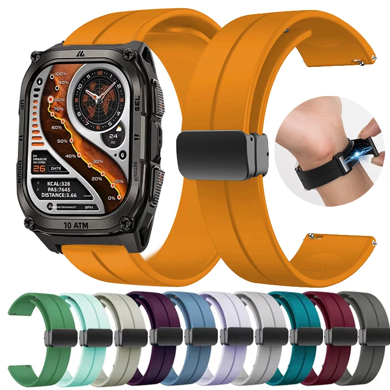 Correa deportiva de 22mm para reloj inteligente KOSPET Tank T4 M4, correa de silicona magnética para KOSPET TANK T3 M3 T2 M2/T3 Ultra/M3/MAGIC P10 R10
