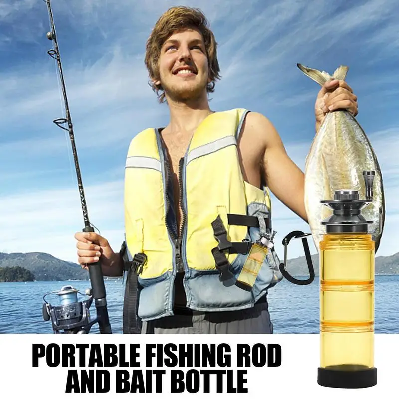 Fishing Hook Organizer Portable Fishing Tackle Bottle Multifunctional Gear Supplies With Carabiner Clear Shelves Bait Containers