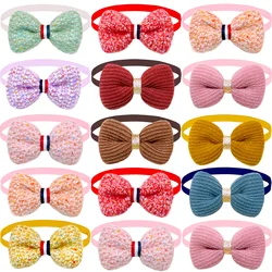 50/100pcs Dog Supplies Winter Dog Bow Tie Cotton Dog Accessories Small Dog Cat Bowties Neckties Pet Dog Grooming Supplies