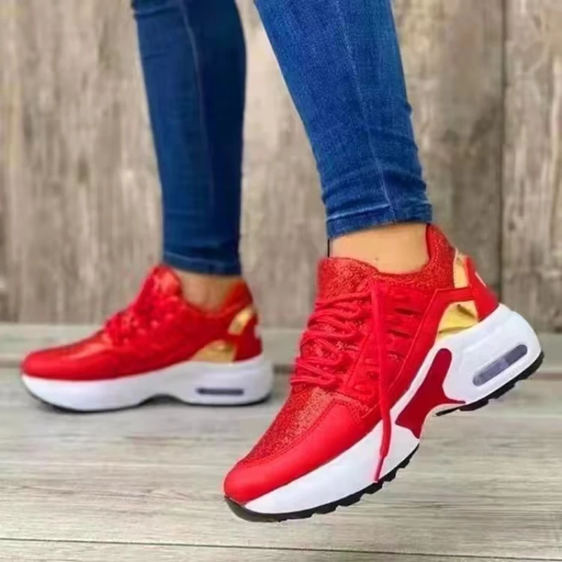 Luxury Women Sneakers Fashion Breathable Women Casual Shoes Outdoor Lace-up Sport Shoes Platform comfortable Women sneaker 2024