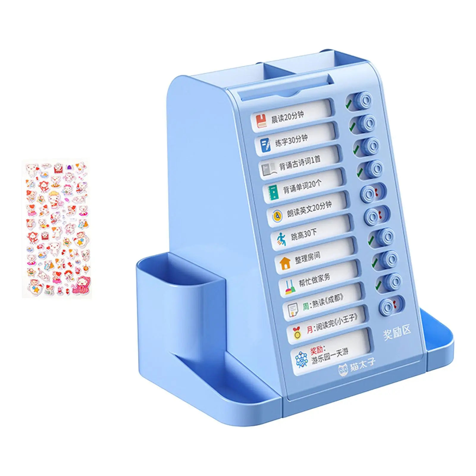Pen Holder Durable Desktop Storage Box for Apartment Study Room Countertop