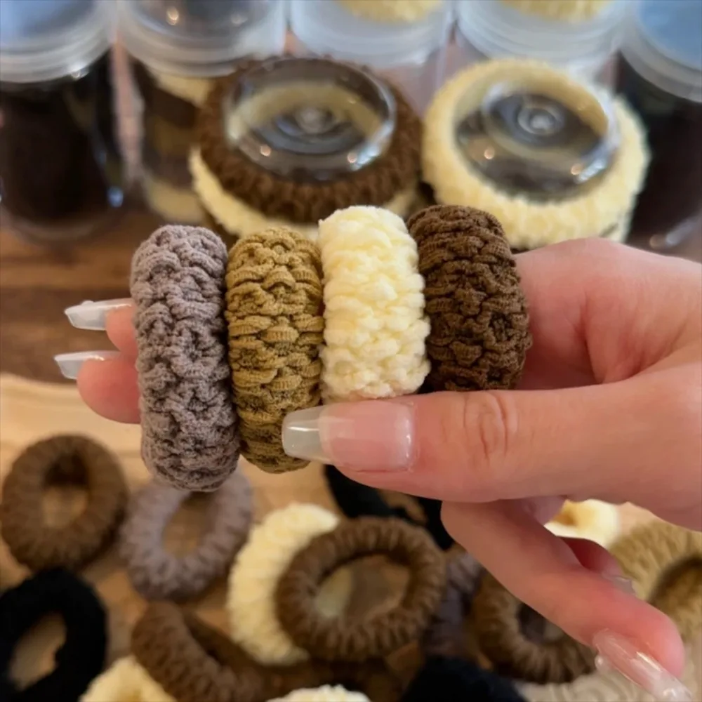 Proste podstawowe elastyczne opaski do włosów krawaty dla dziewczynki Scrunchie uchwyt na kucyk opaski gumowe gumka do włosów modna opaska na głowę akcesoria do włosów — zdjęcie 6