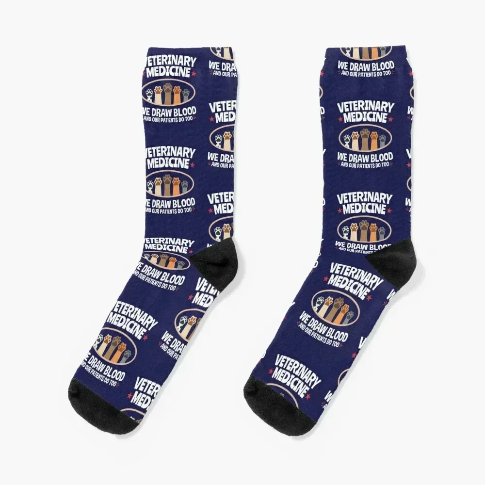 

Veterinary Medicine Vet Tech We Draw Blood And Our Patients Do Too Socks cycling Non-slip christmas gifts Socks Man Women's