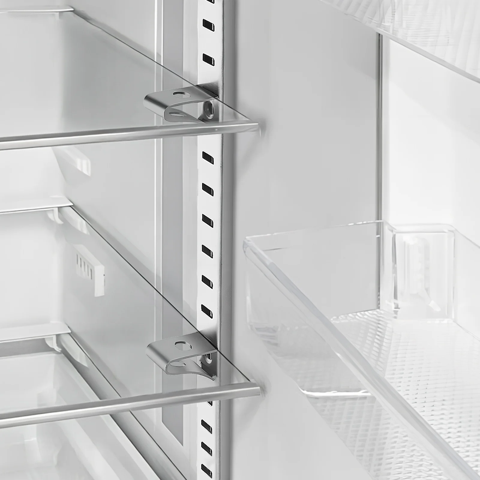 

50 pcs Shelf Clips Stainless Steel Cabinet Shelf Support For Wood Metal Shelving Brackets Pegs Replacement Storage Organizers