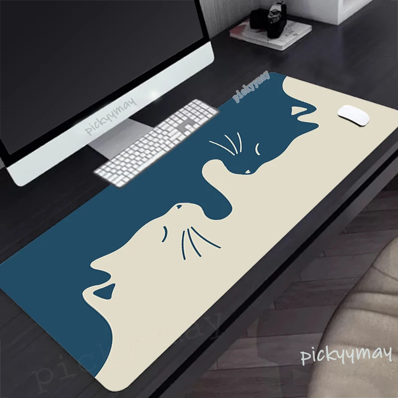 Imagem -04 - Grande Gato Bonito Mouse Pad Gamer Mousepad Tapete Teclado Escritório Mouse Mats Borracha Desk Pad Tapetes de Mesa Kawaii Xxl 3xl 118