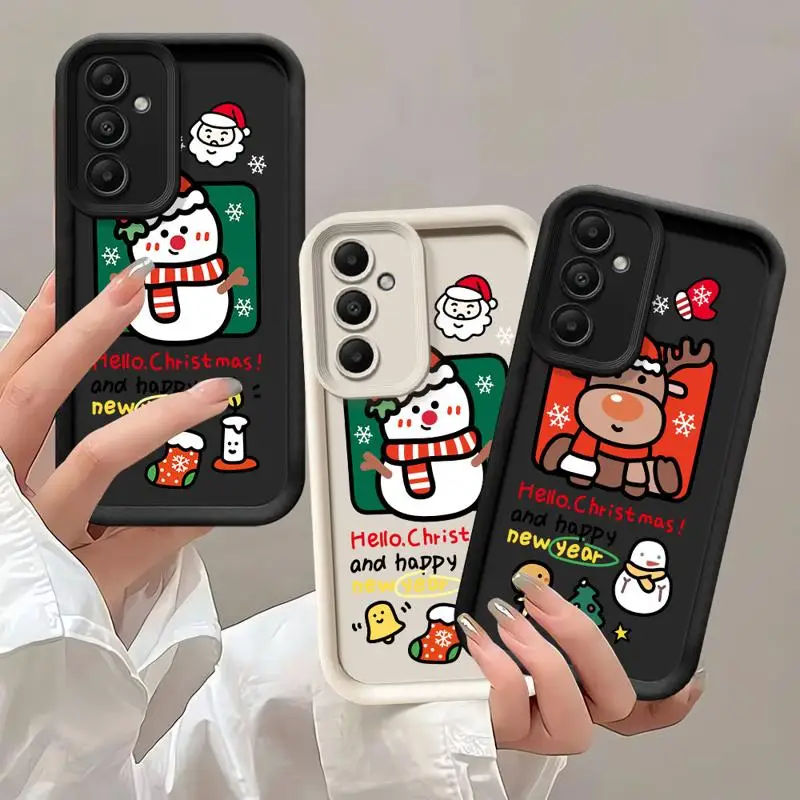 الشتاء عيد ميلاد سعيد قضية الهاتف لسامسونج غالاكسي A22 A23 A24 A12 A13 A14 A32 A33 A34 4G 5G لينة لينة سيليكون كوبا