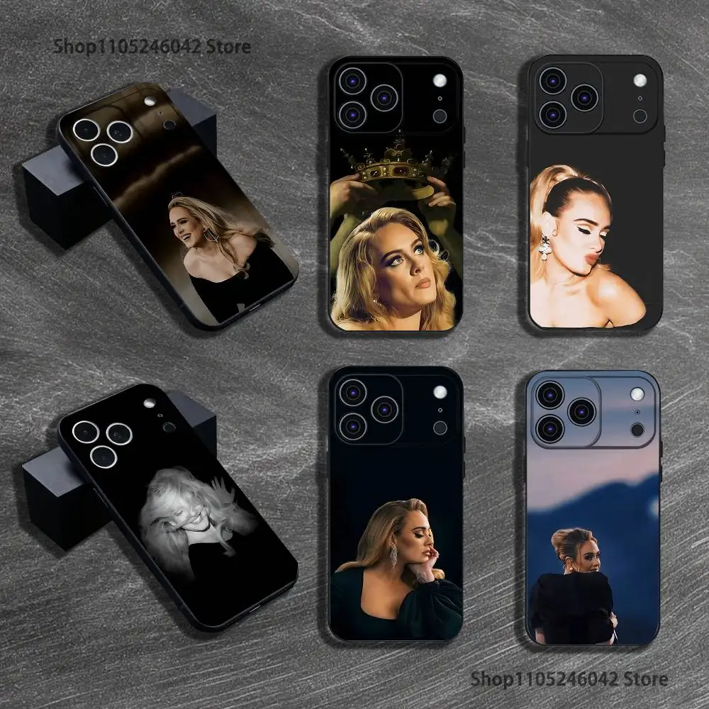 

Singer A-Adele Phone Case For iPhone 17,16,15,14,13,12,11,Pro,XS,Max,XR,Plus,E,SE4,Mini Black Shockproof Soft Cover