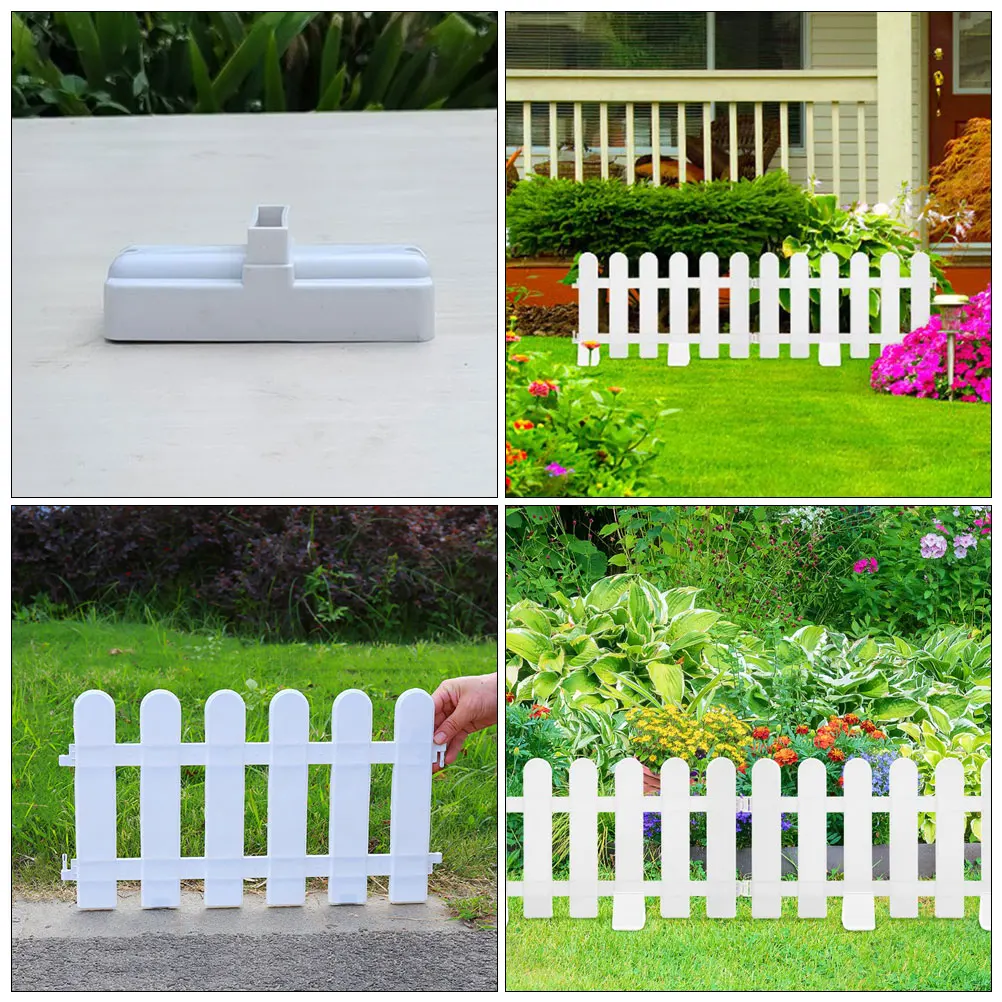 

1 set 1 Set Pvc Garden Fence Outdoor Yard Lawn Flowerbed Border Decorative Fence Durable Ground Stake Smooth Edging