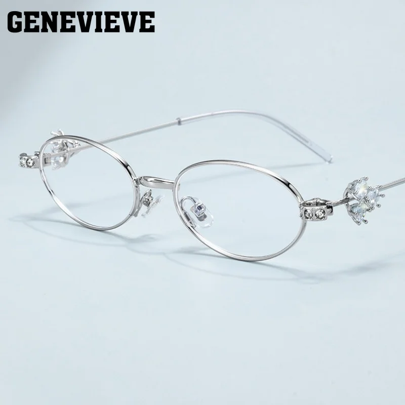 GENEVIEVE Vintage Pure Titanium Women Polarized Sunglasses Photochromic Anti Blue-ray Reading Glasses Customizable Prescription