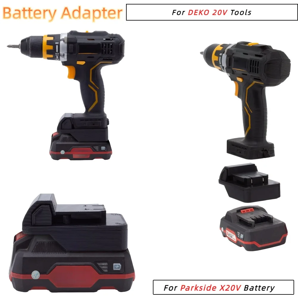 Adapter/Converter for Lidl Parkside X20V TEAM Li-ion Battery TO DEKO 20V Cordless Power Tools Accessory(Only Adapter）