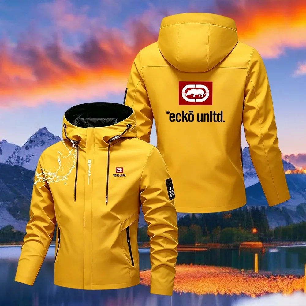 2026 New Men's Waterproof Raincoat Hooded Lightweight Cycling Jacket Street Style Hiking Windproof Outdoor Leisure