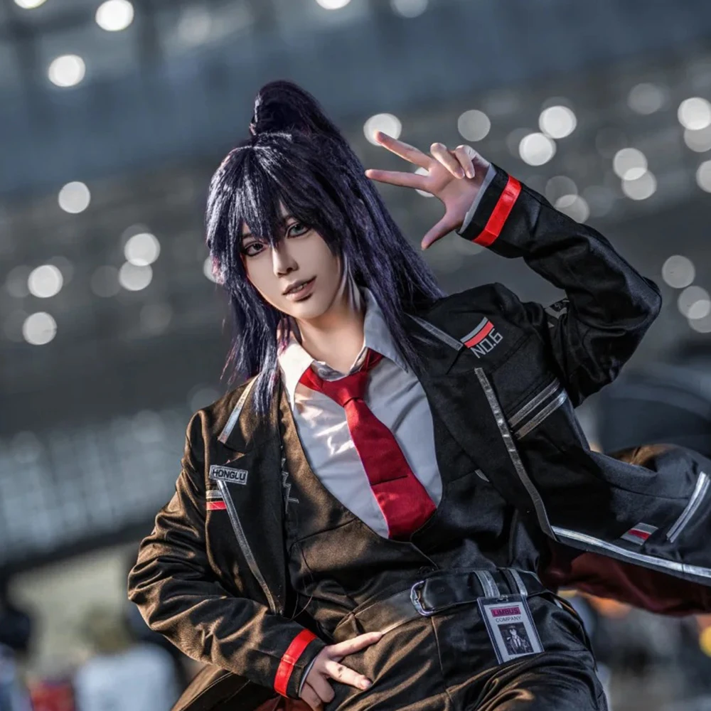 Game Hong Lu Cosplay Pruik Paars Mannen Vrouwen Lang Haar Hittebestendige Synthetische Volledige Pruik Halloween Party Prop