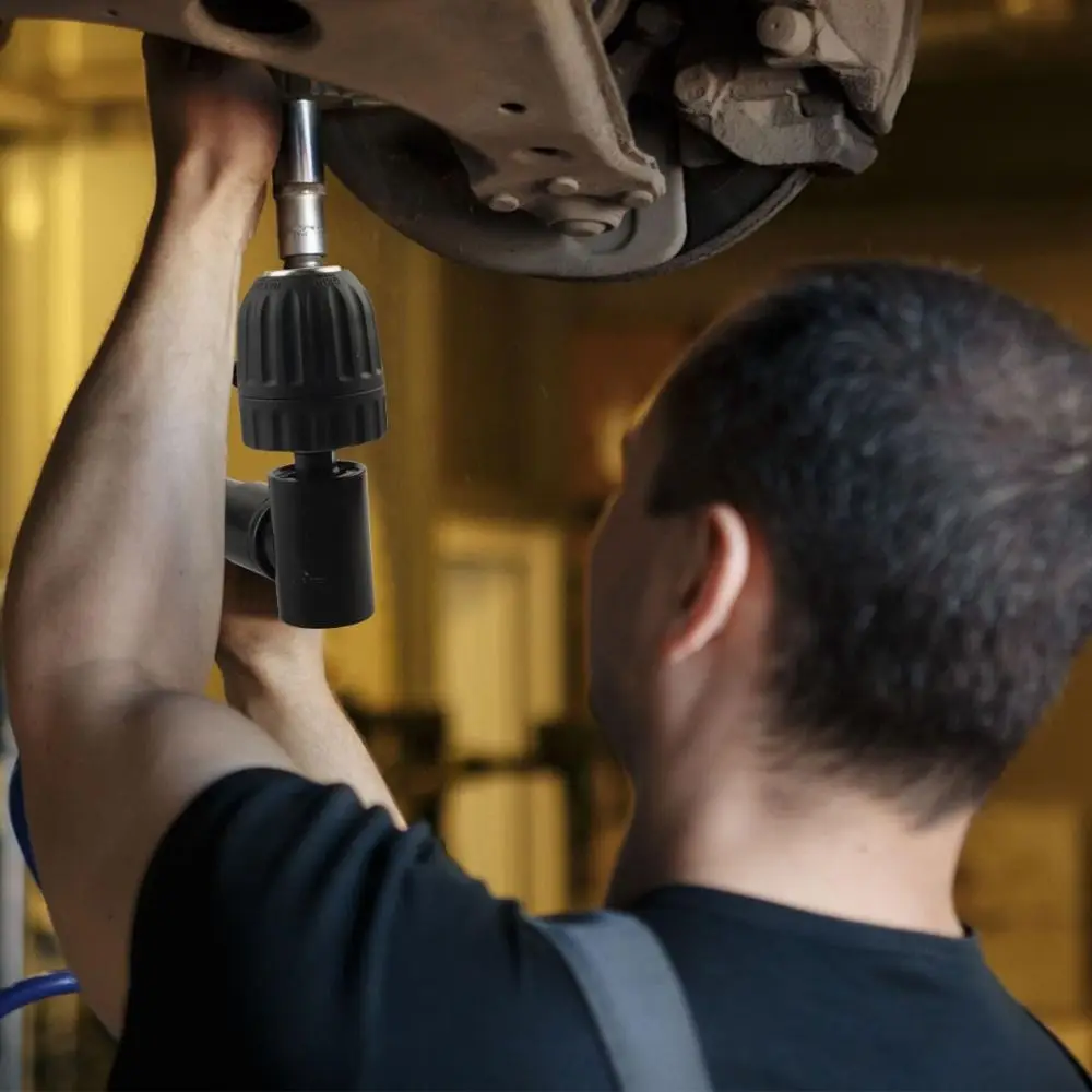 

90 Degrees Right-angle Adapter Right Angle Bend Cordless Drill Attachment Drilling Extension Chuck Professional Black