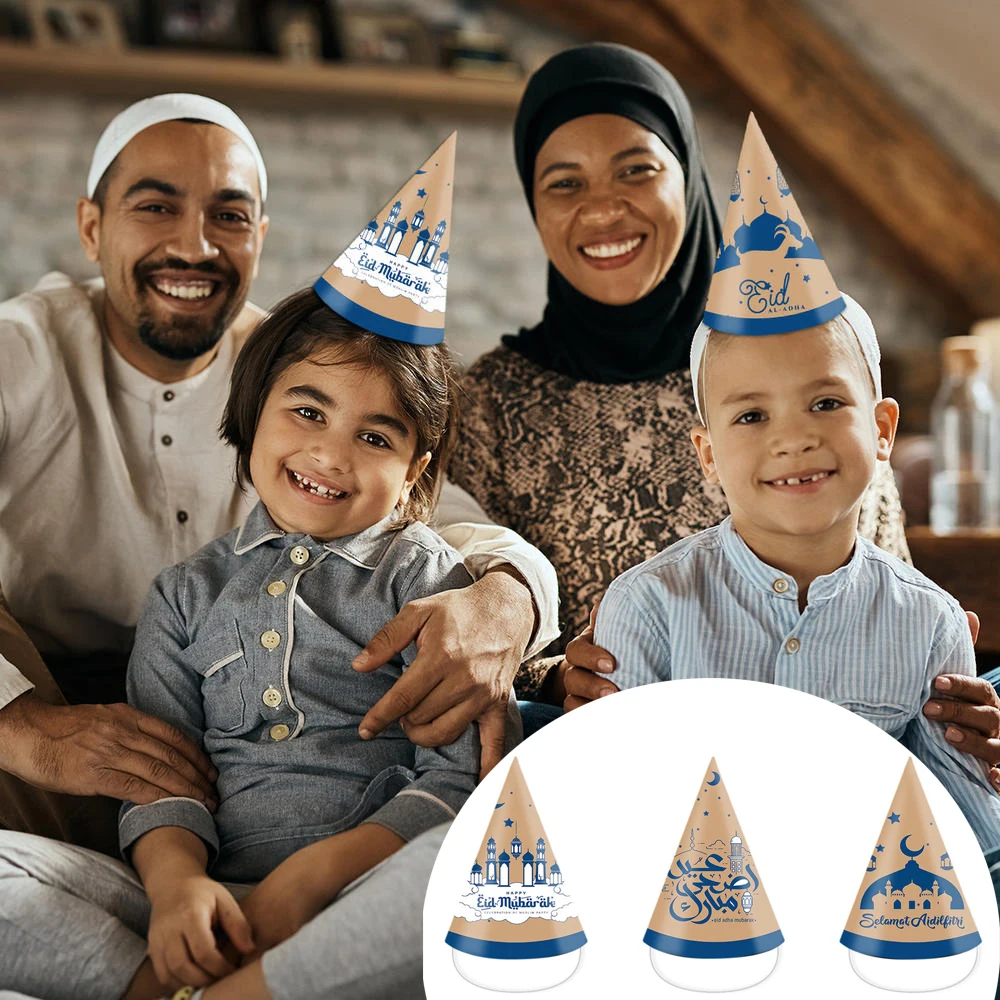 Eid Mubarak Party 3D Paper Hats Islamic Muslim Eid AL Adha Party 2023 Happy Eid Adha Mubarak Party Decor Photo Props For Kids