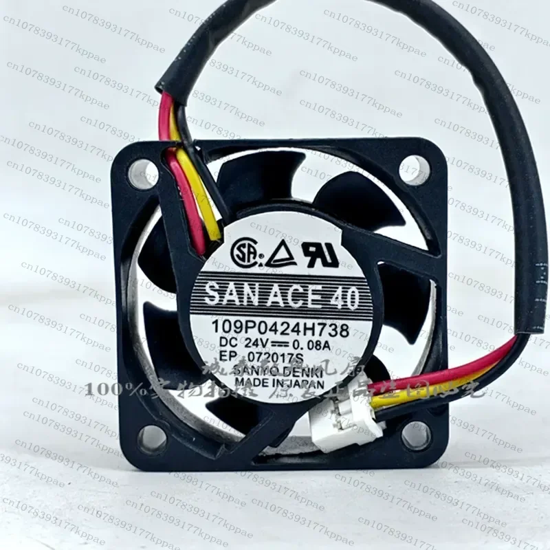 1PCS for San Ace40 109P0424H738 DC24V 0.08A Cooling Fan for Mounter Inverter