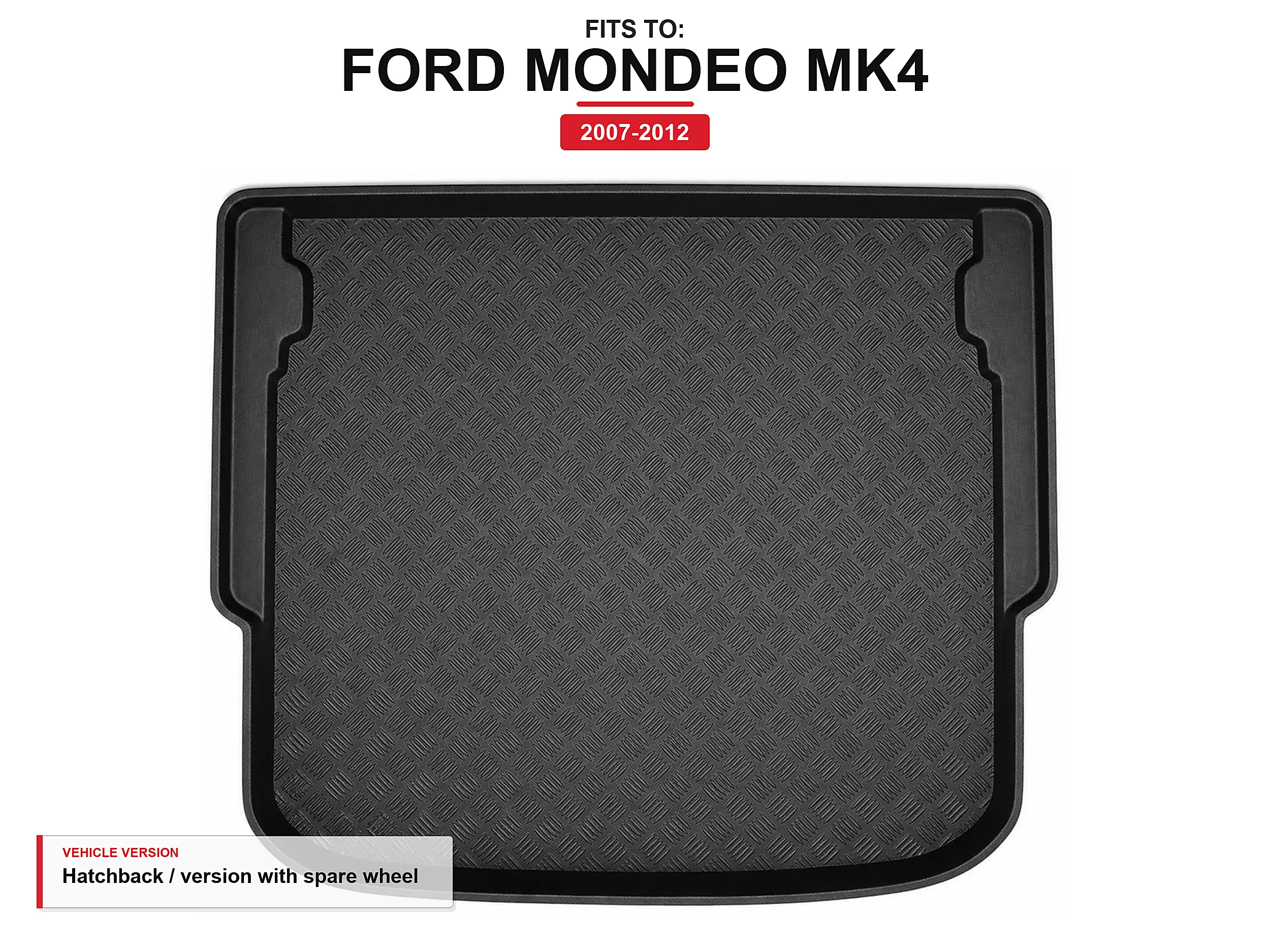 Kofferbakmat met lip voor: Ford Mondeo Mk4 2007-2012 Hatchback