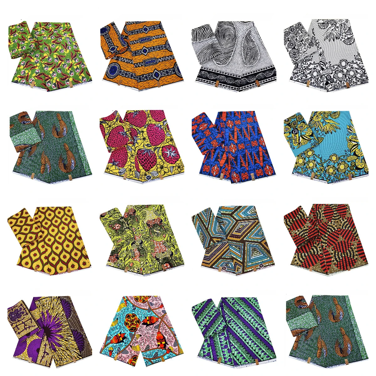 14 Patterns Prints,100% Cotton Wax Batik Fabric with African Style for Sewing Summer Clothing Sofa Curtains-6 Yards Long R1116