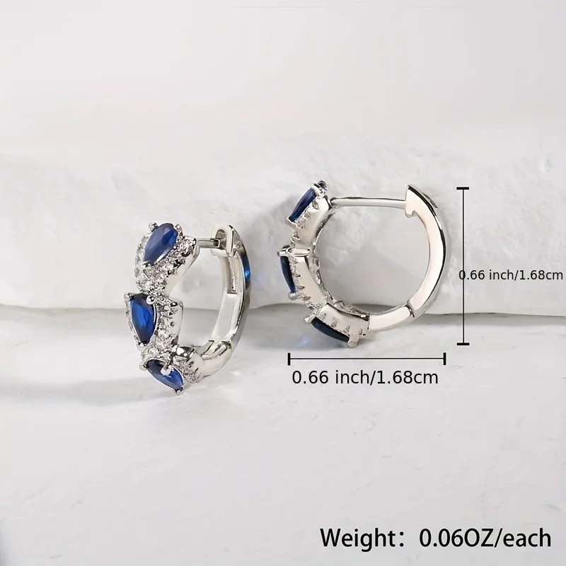 زوج واحد من الأقراط المصنوعة من الأحجار الكريمة الأنيقة - تقنية ترصيع الخبراء بتصميم بسيط ومكرر، اختيار مثالي للهدايا للنساء