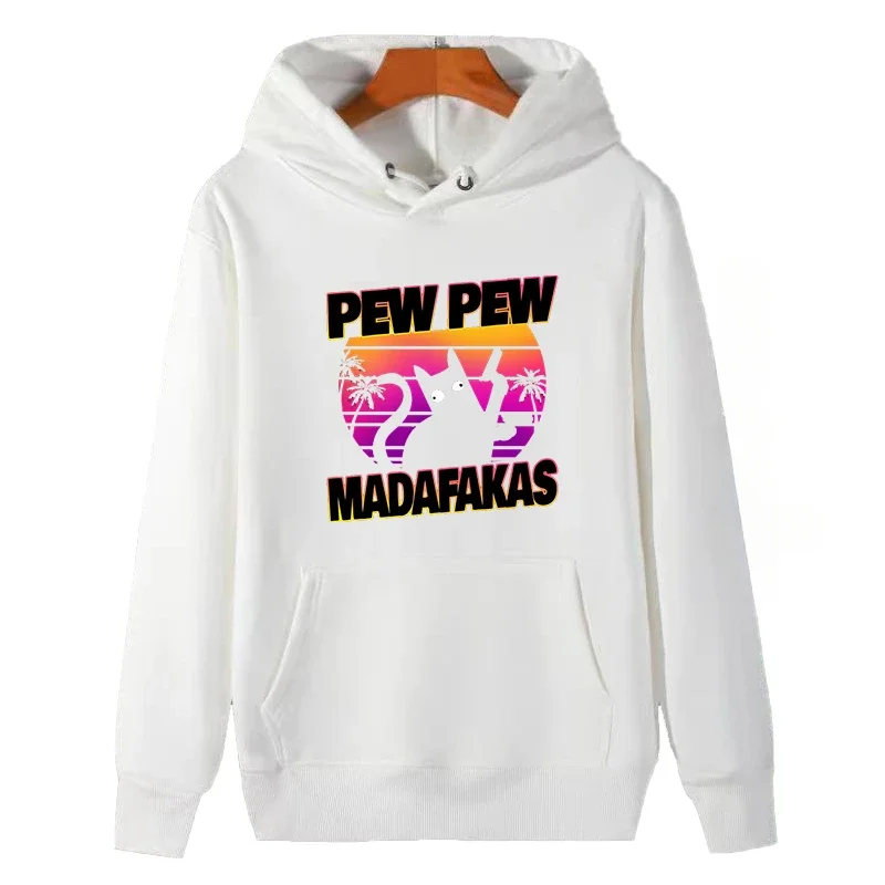 

Funny Graphic Hooded Sweatshirts Suitable For All Ages High Quality Thick Sweater Hoodie Hooded Shirt Pew Pew Madafakas Cat