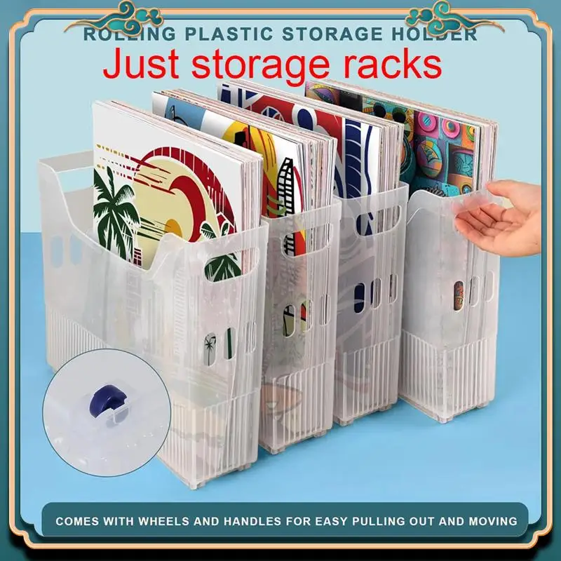 (Новинка) — 4 шт., 12 х 12 дюймов для хранения бумаги, Хранение бумаги для скрапбукинга с колесами, Хранение бумаги для скрапбукинга, бумага 12 х 12 дюймов