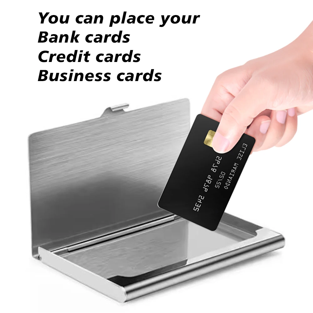 Personalizowane etui na wizytówki z imieniem, metalowy organizer z blokadą RFID, portfel na karty kredytowe i identyfikatory, smukły organizer do kieszeni, torebki, do samodzielnego montażu.